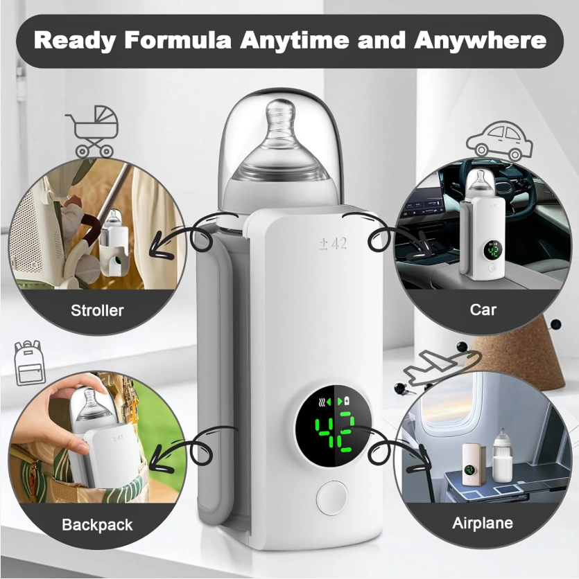 Portable Baby Bottle Warmer with Digital Display